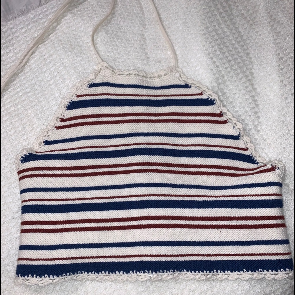 Red white & blue crop top